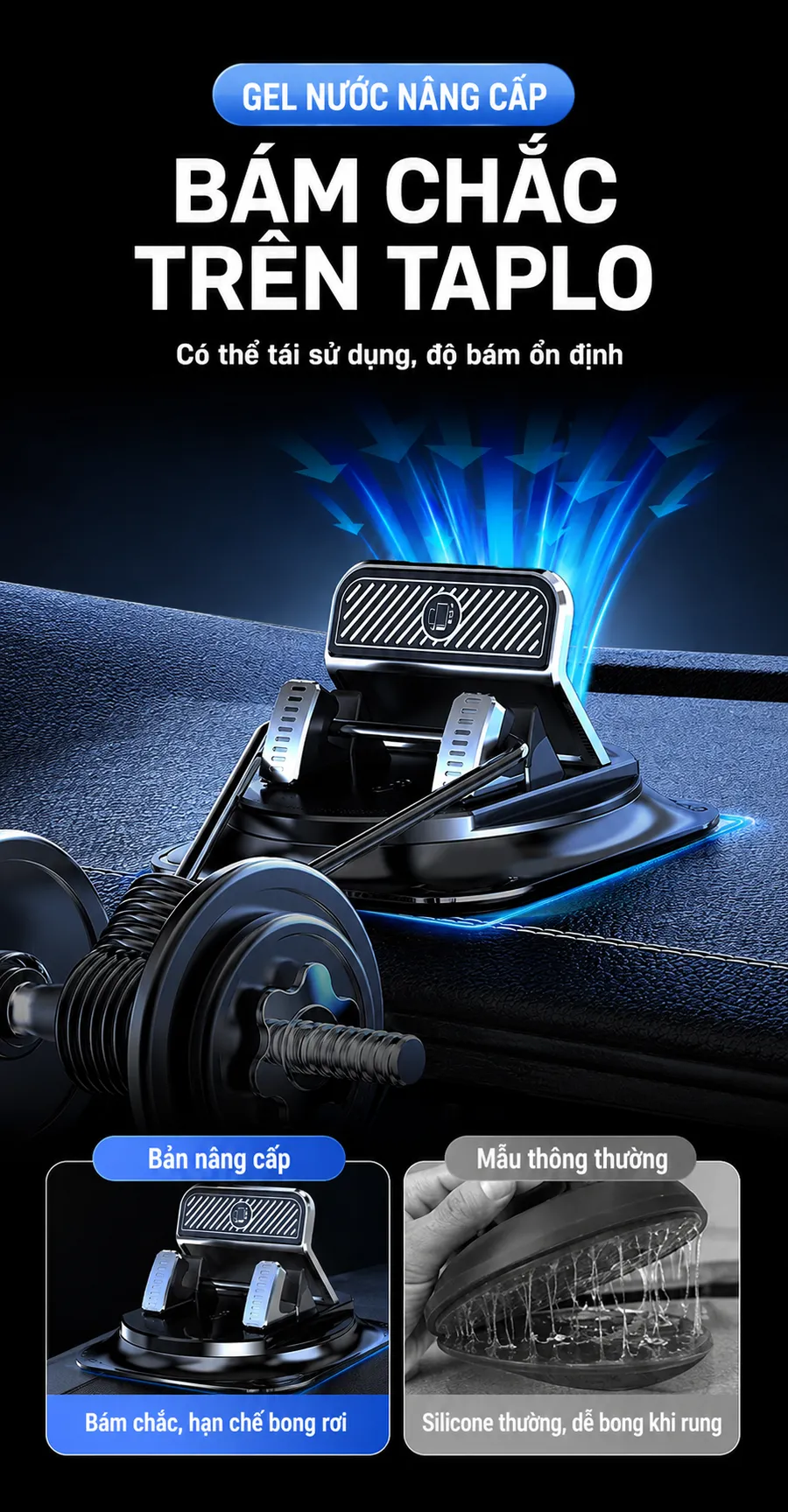 Giá đỡ điện thoại ô tô xoay 360° – hình 4