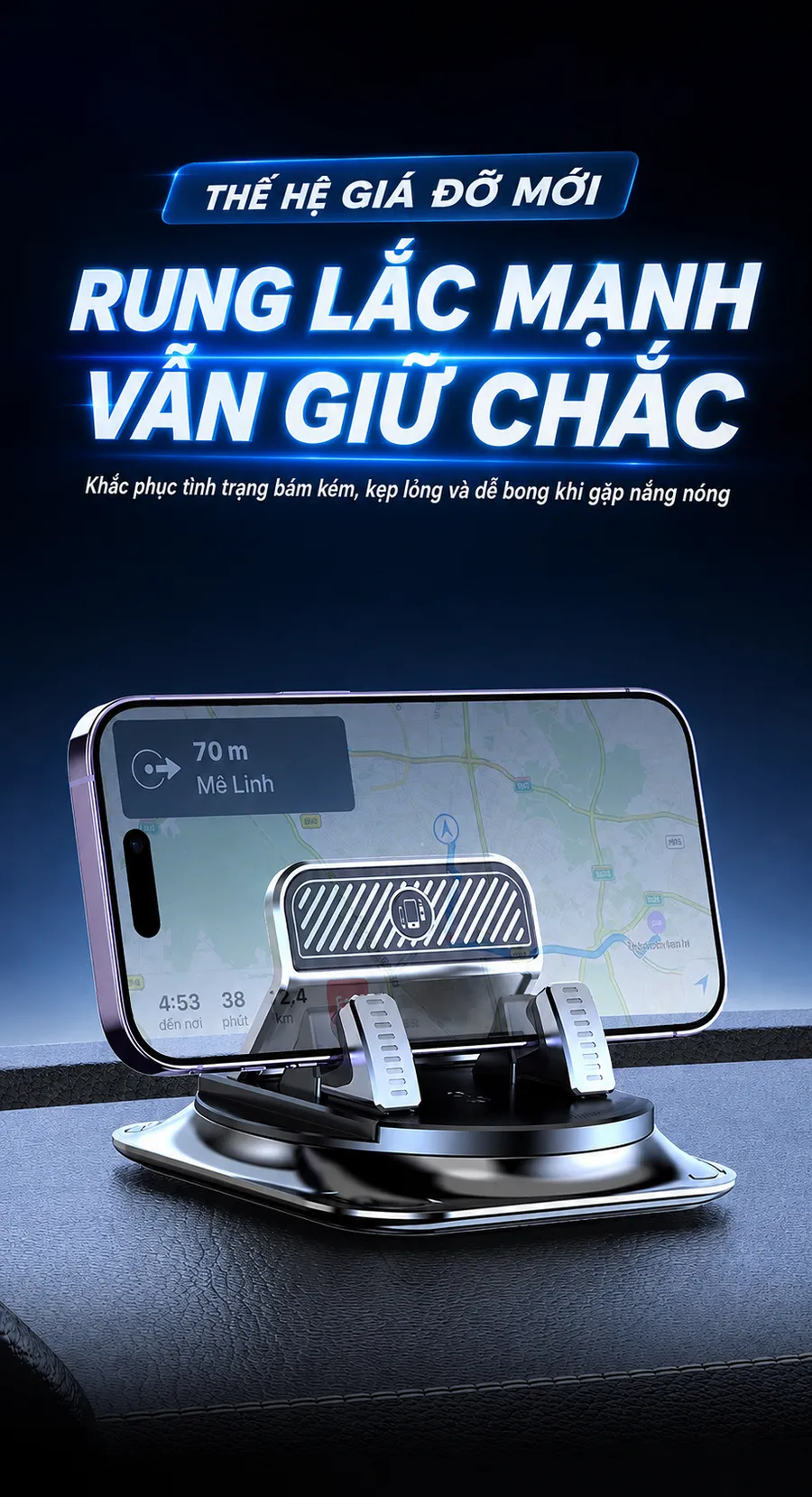 Giá đỡ điện thoại ô tô xoay 360° – hình 6