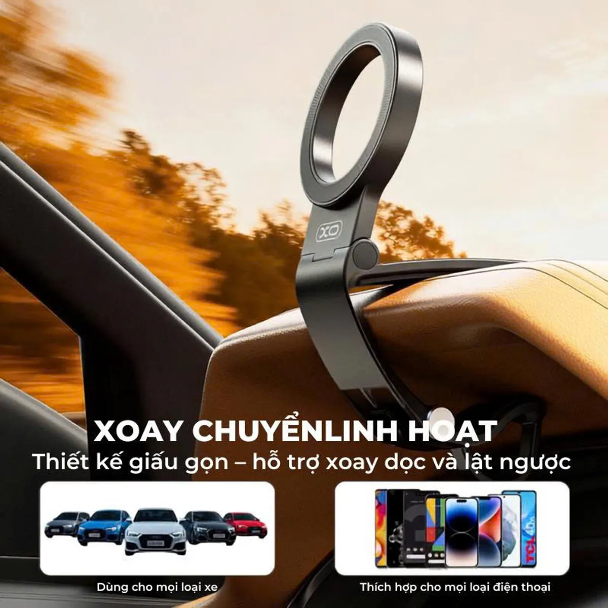 Giá đỡ nam châm kẹp taplo XO-C191 – ảnh 4