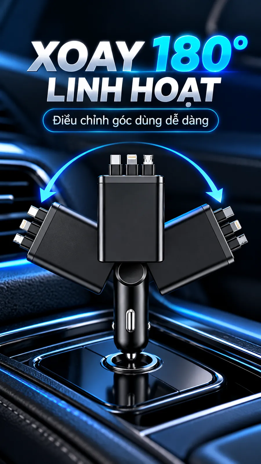Tẩu sạc ô tô 7 trong 1 – 120W – hình 1